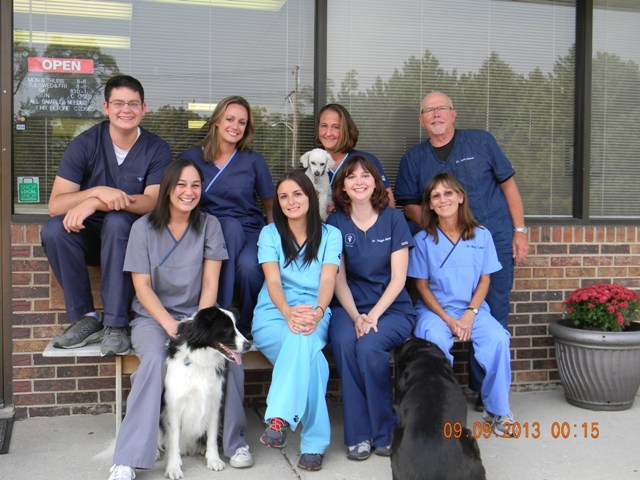 Hobson Valley Animal Clinic serving Woodridge, Naperville, LIsle, Bolingbrook, Staff along with Monkey, Rocket and Jibbey